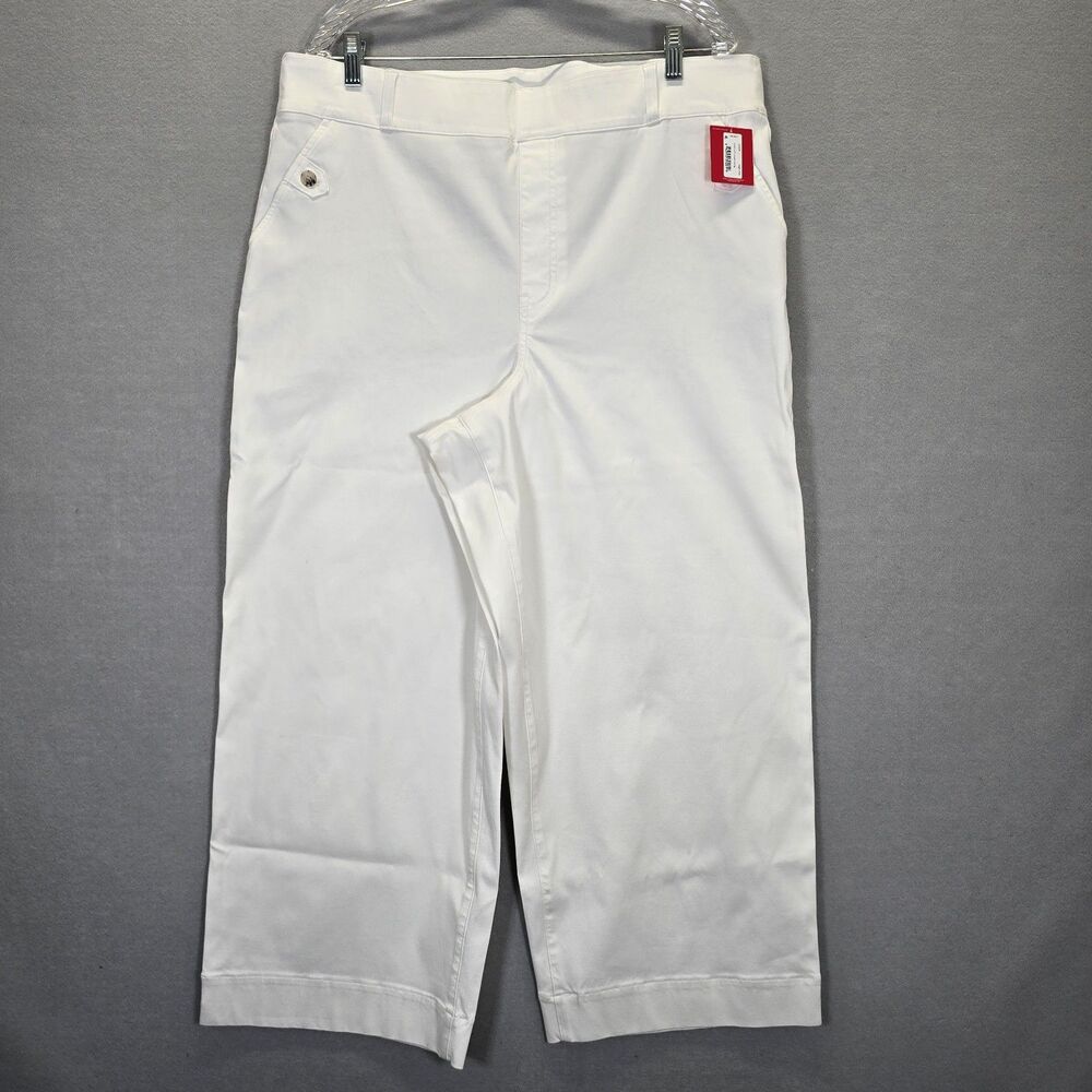 SPANX Stretch Twill Cropped Wide Leg  Pants Bright White Size 3X